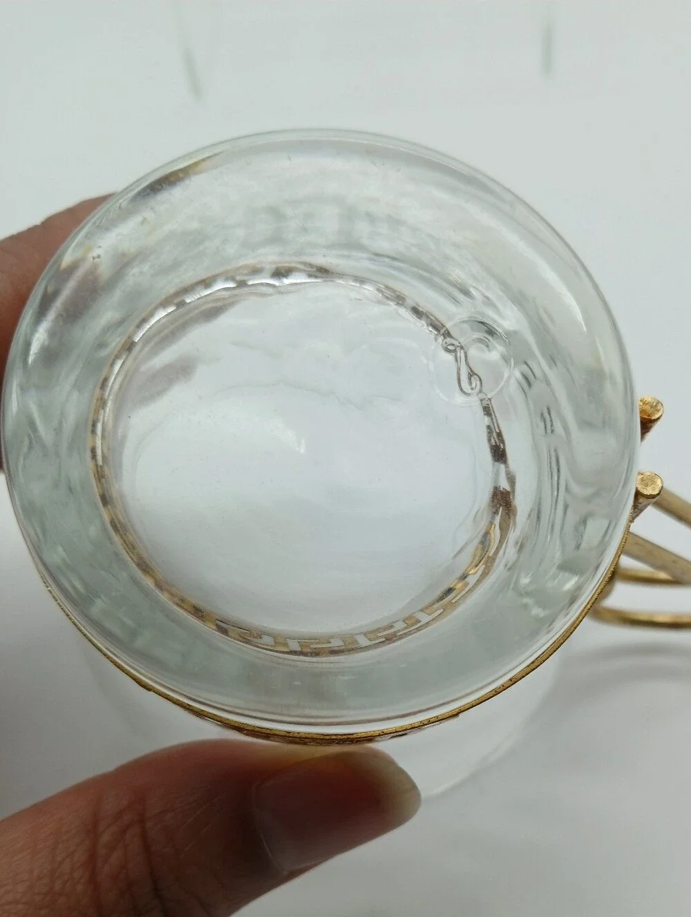 Libbey Clear Glass Cup with Gold Tone Trim and Handle (1 Replacement)